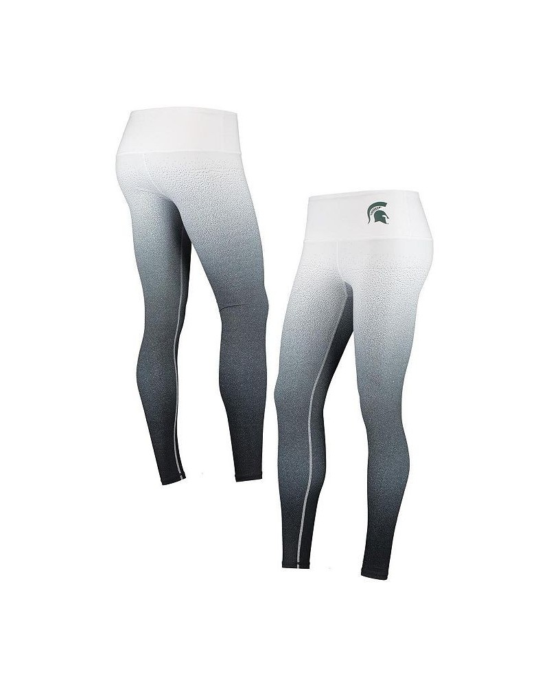 Women's White Black Michigan State Spartans Static Print Ombre Leggings White, Black $29.90 Pants