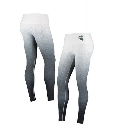 Women's White Black Michigan State Spartans Static Print Ombre Leggings White, Black $29.90 Pants