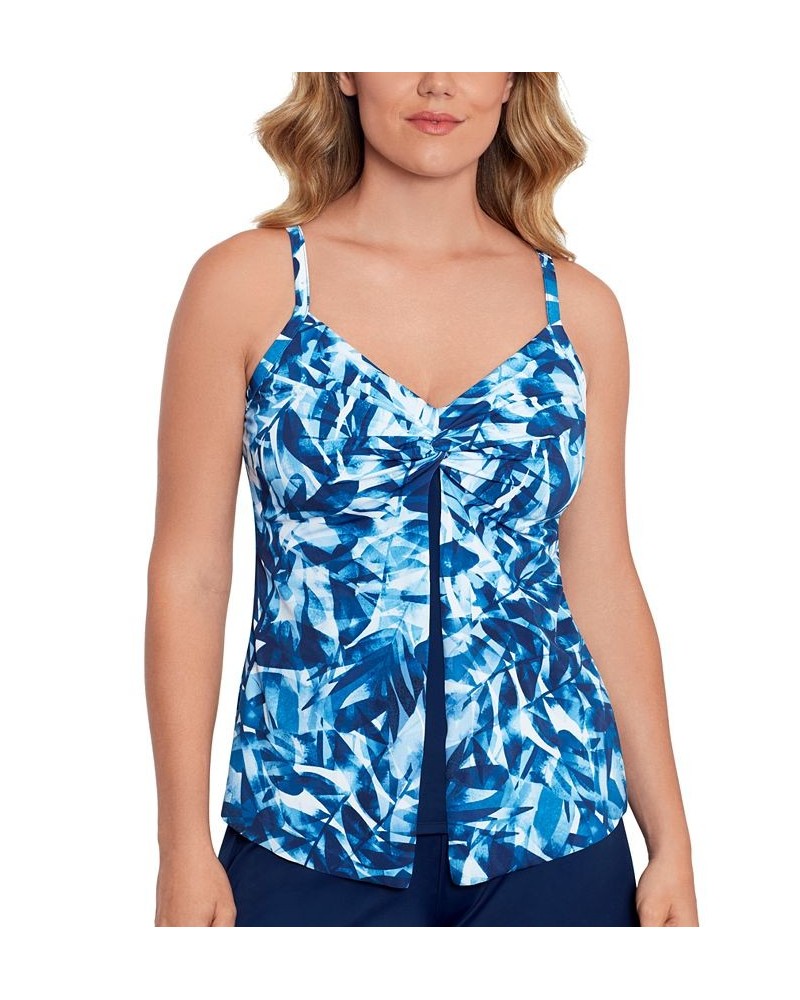 Women's Knotted Flyaway Tankini Denim Leaves $40.48 Swimsuits