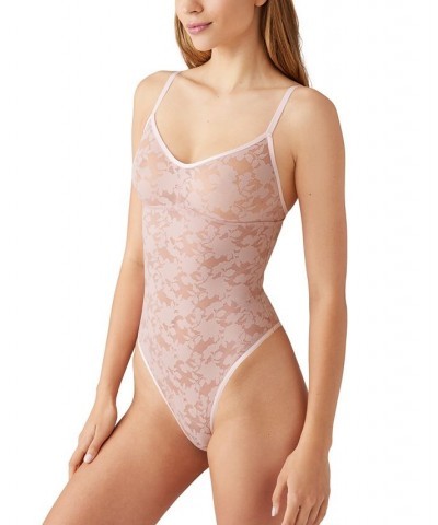 Women's Shadow Scene Lace Bodysuit 936268 Pink $24.31 Lingerie