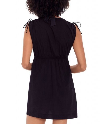 Lauren by Ralph Lauren Crushed Farrah Swim Cover-Up Dress Black $50.76 Swimsuits