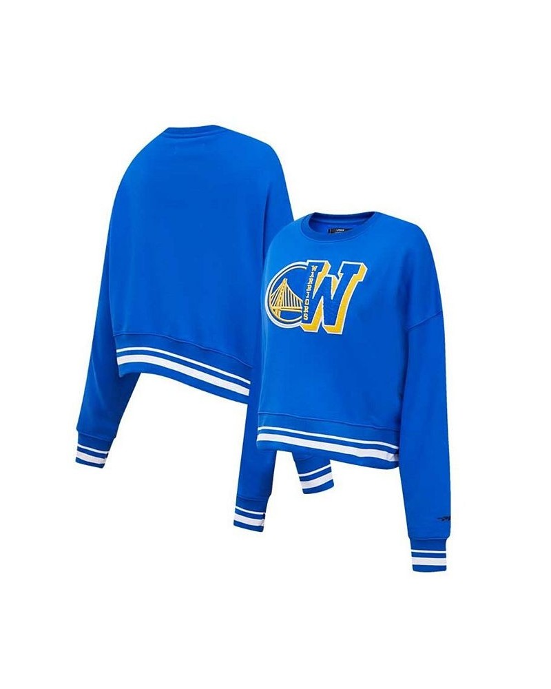 Women's Royal Golden State Warriors Mash Up Pullover Sweatshirt Blue $35.70 Sweatshirts