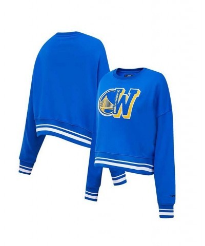 Women's Royal Golden State Warriors Mash Up Pullover Sweatshirt Blue $35.70 Sweatshirts