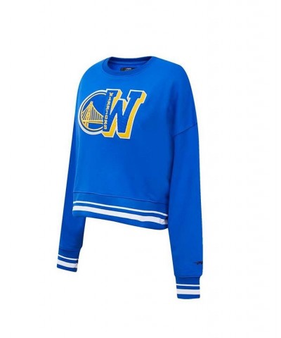 Women's Royal Golden State Warriors Mash Up Pullover Sweatshirt Blue $35.70 Sweatshirts