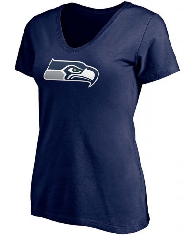 Women's Russell Wilson College Navy Seattle Seahawks Player Icon Name and Number V-Neck T-shirt College Navy $20.71 Tops