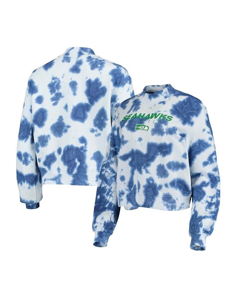 Women's College Navy Seattle Seahawks Tie-Dye Cropped Pullover Sweatshirt Navy $35.70 Sweatshirts