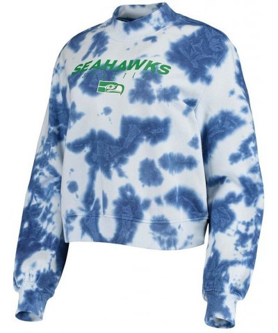 Women's College Navy Seattle Seahawks Tie-Dye Cropped Pullover Sweatshirt Navy $35.70 Sweatshirts