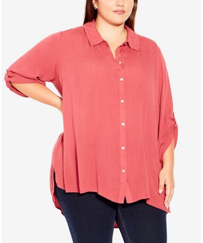 Plus Size Island Breeze Tunic Pink $41.87 Tops