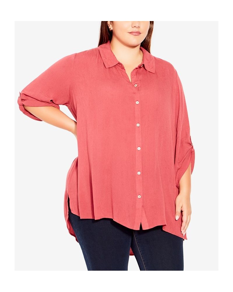 Plus Size Island Breeze Tunic Pink $41.87 Tops