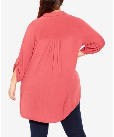 Plus Size Island Breeze Tunic Pink $41.87 Tops