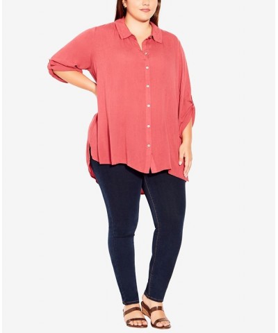 Plus Size Island Breeze Tunic Pink $41.87 Tops