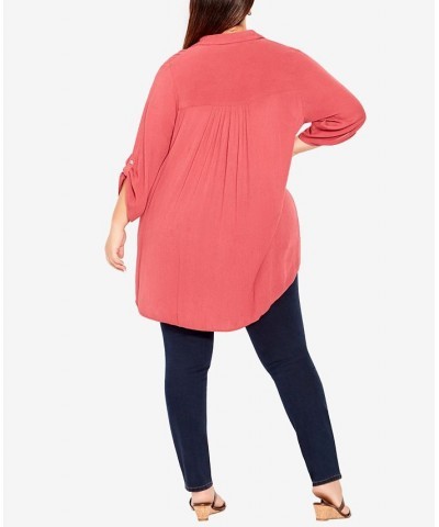 Plus Size Island Breeze Tunic Pink $41.87 Tops