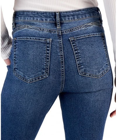 Women's Cut-Hem Mid-Rise Skinny Denim Jeans Dark Wash $13.80 Jeans