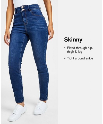 Women's Cut-Hem Mid-Rise Skinny Denim Jeans Dark Wash $13.80 Jeans