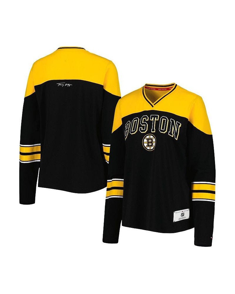 Women's Black Boston Bruins Abigail V-Neck Long Sleeve T-shirt Black $30.55 T-Shirts