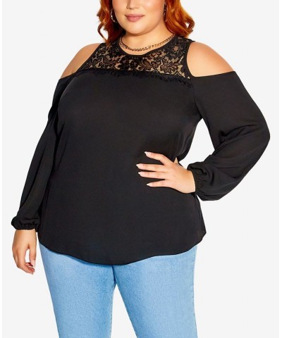 Trendy Plus Size Natalia Top Black $31.50 Tops