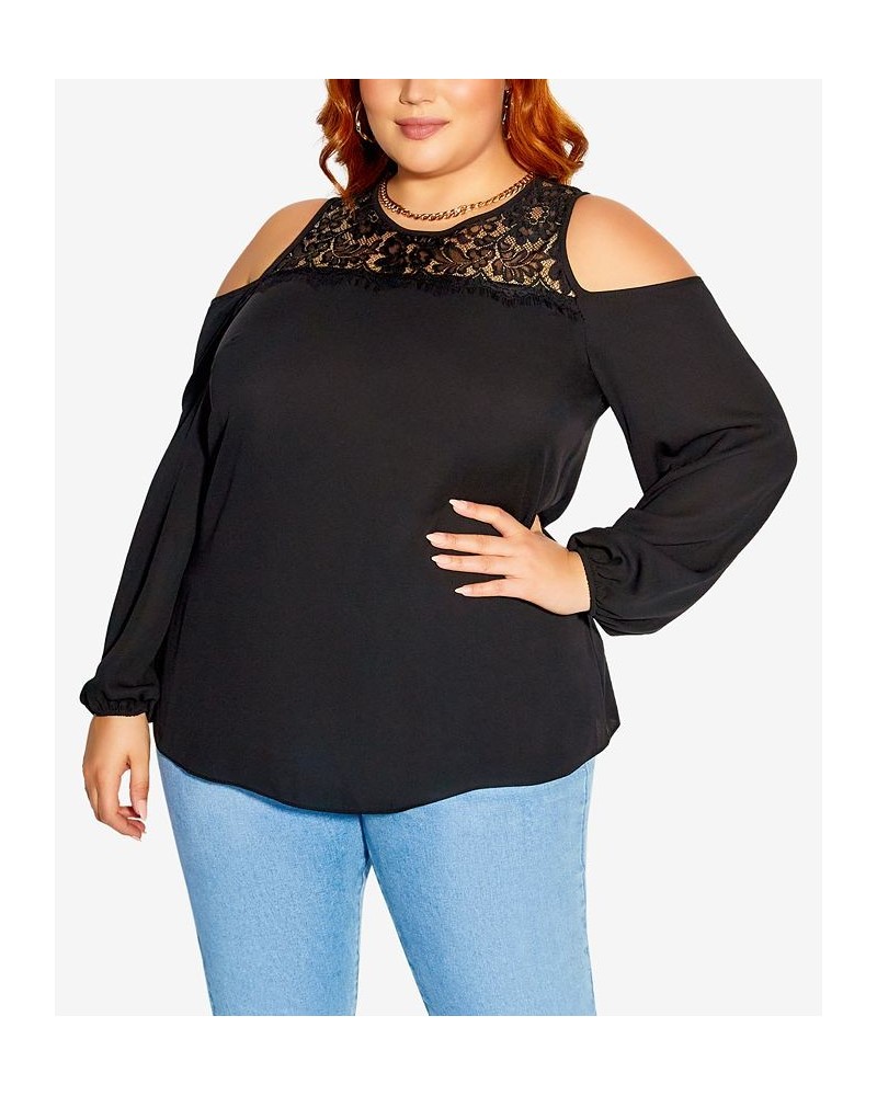 Trendy Plus Size Natalia Top Black $31.50 Tops