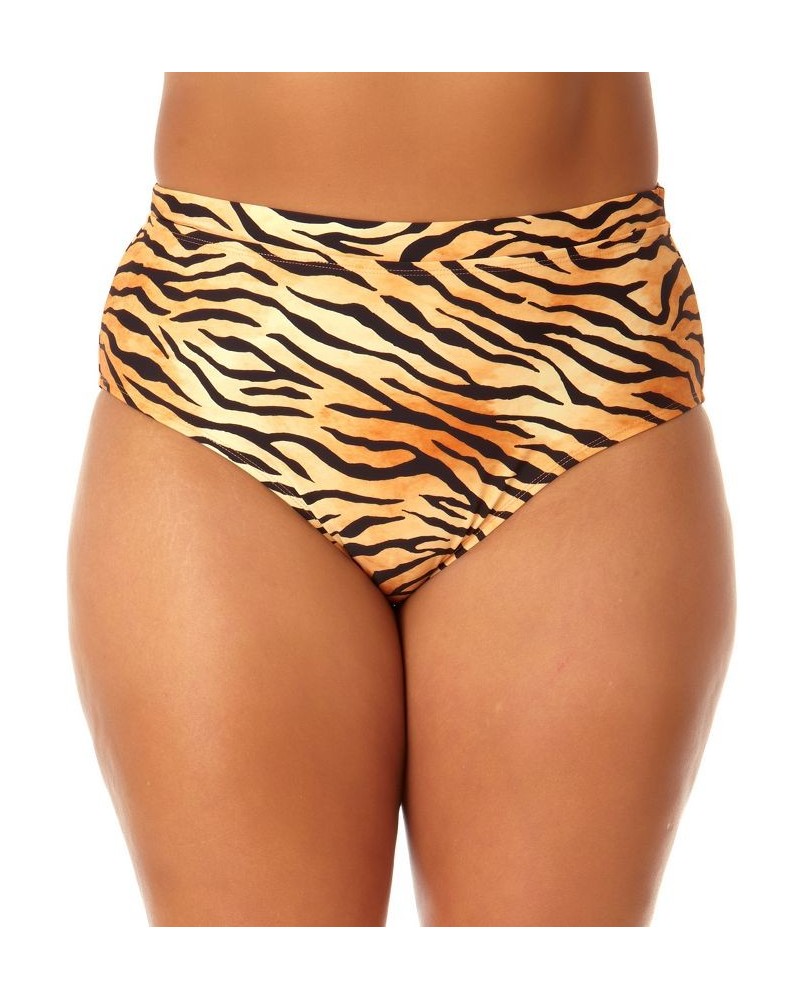 Salt + Cove Juniors' Plus Printed High-Waist Swim Bottoms Tiger Print $23.59 Swimsuits