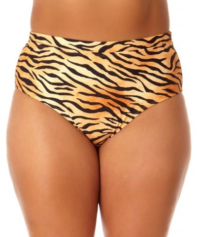 Salt + Cove Juniors' Plus Printed High-Waist Swim Bottoms Tiger Print $23.59 Swimsuits