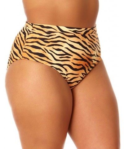 Salt + Cove Juniors' Plus Printed High-Waist Swim Bottoms Tiger Print $23.59 Swimsuits