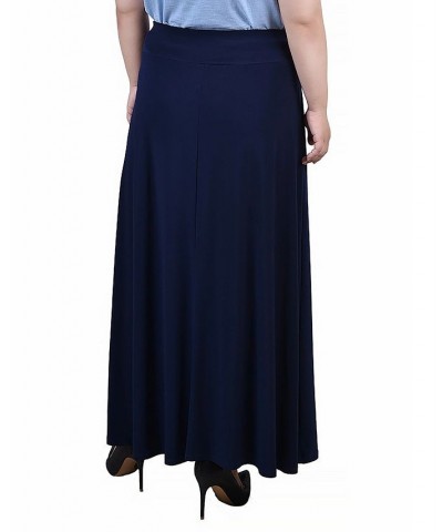 Plus Size Maxi with Sash Waist Tie Skirt Navy $15.05 Skirts