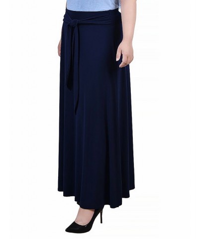 Plus Size Maxi with Sash Waist Tie Skirt Navy $15.05 Skirts