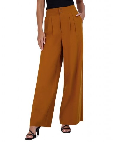 Women's Pleated High-Rise Wide-Leg Pants Sugar Almond $29.58 Pants