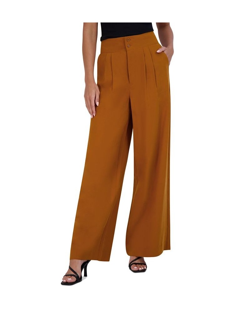 Women's Pleated High-Rise Wide-Leg Pants Sugar Almond $29.58 Pants