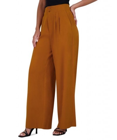 Women's Pleated High-Rise Wide-Leg Pants Sugar Almond $29.58 Pants