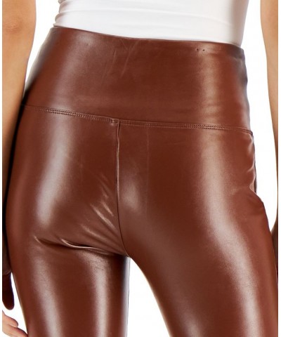 Petite Faux-Leather Leggings Brown $14.84 Pants