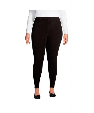 Women's Plus Size Sport Knit High Rise Corduroy Leggings Black $30.85 Pants