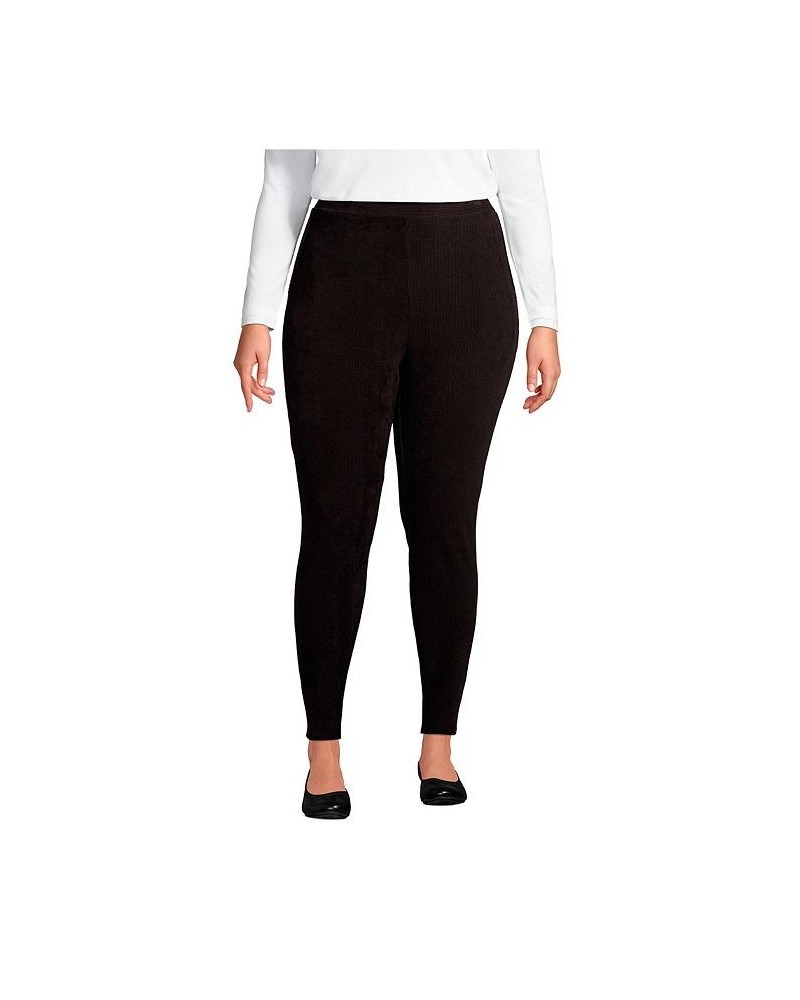 Women's Plus Size Sport Knit High Rise Corduroy Leggings Black $30.85 Pants