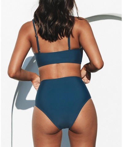 Women's Twist High-Waist Bikini Blue $20.00 Swimsuits