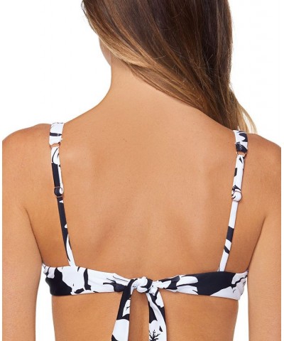 Juniors' Full Moon Printed Underwire Bikini Top Black/White $29.68 Swimsuits