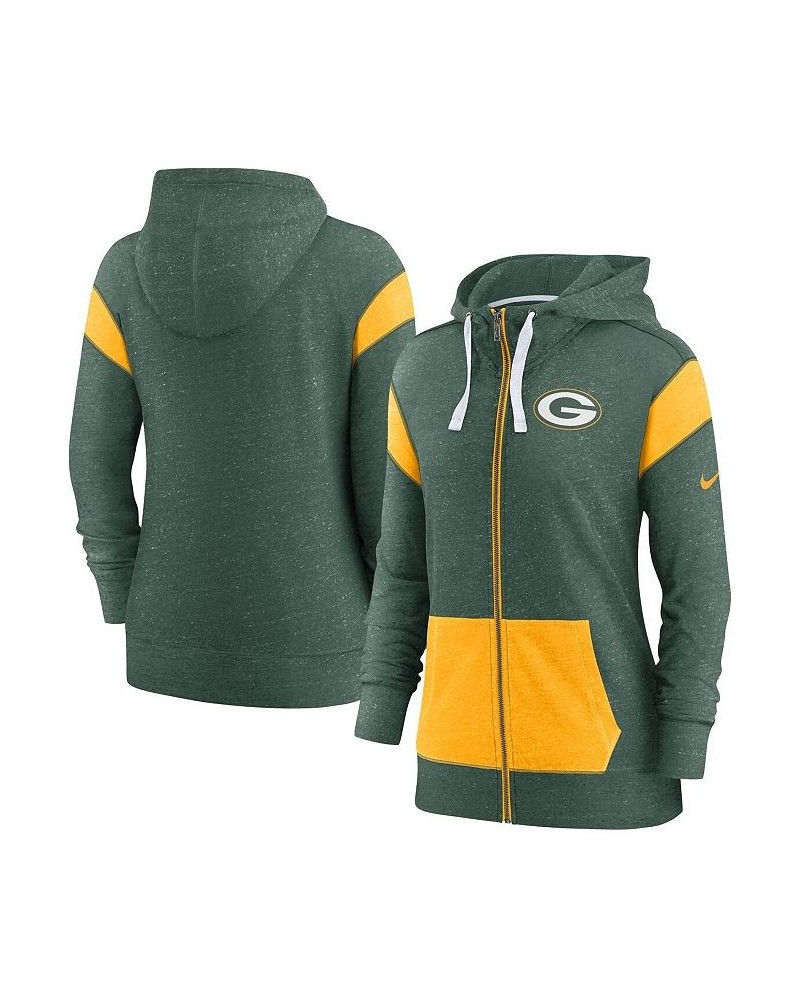 Women's Heathered Green Heathered Gold Green Bay Packers Monaco Full-Zip Hoodie Green $40.50 Sweatshirts