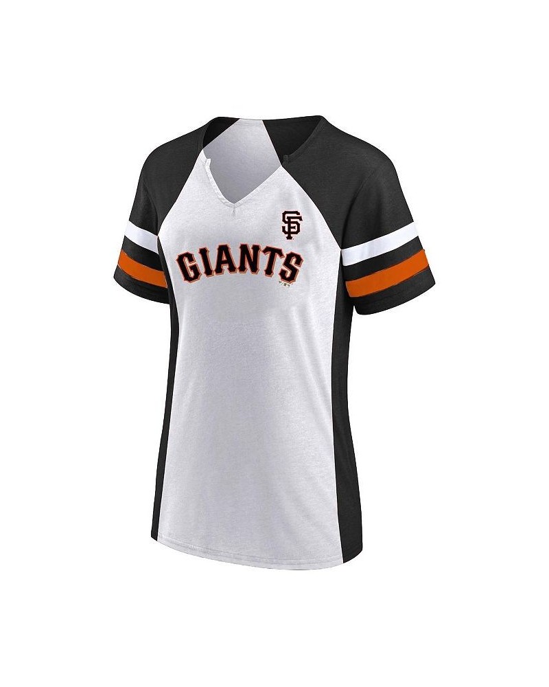 Women's White Black San Francisco Giants Plus Size Notch Neck T-shirt White, Black $28.08 Tops