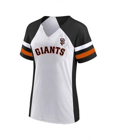 Women's White Black San Francisco Giants Plus Size Notch Neck T-shirt White, Black $28.08 Tops