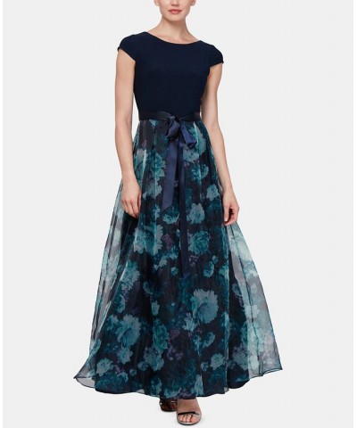 Floral-Organza Gown Navy Floral $64.22 Dresses