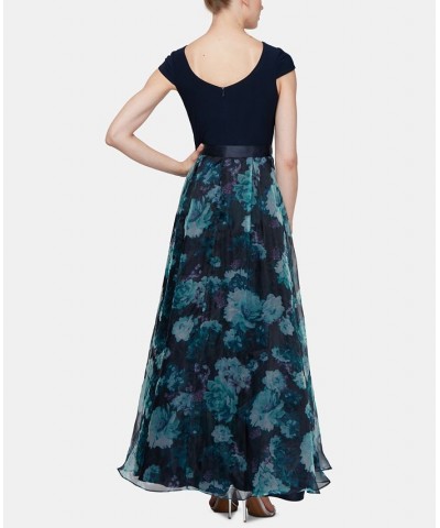 Floral-Organza Gown Navy Floral $64.22 Dresses