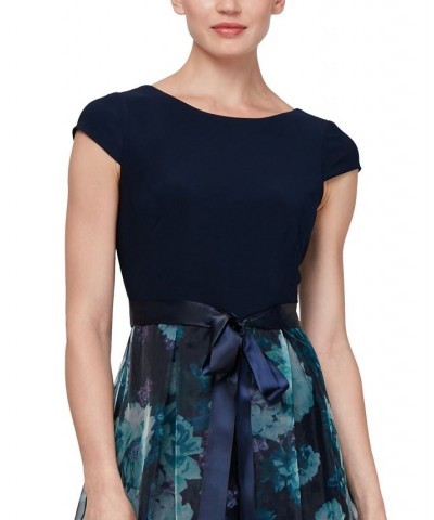 Floral-Organza Gown Navy Floral $64.22 Dresses