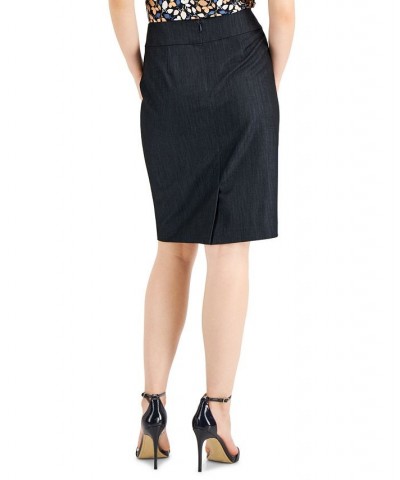 Women's Zip-Back Compression Pencil Skirt Navy Combo $49.05 Skirts