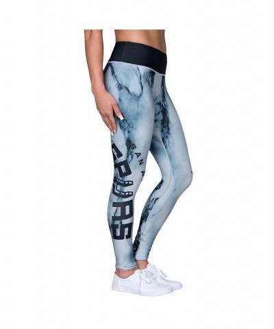 Women's Black San Antonio Spurs Marble Wordmark Leggings Black $28.67 Pants