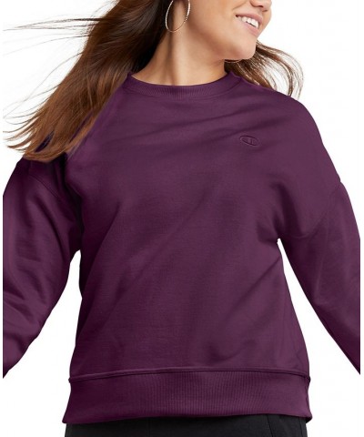 Women's Powerblend Fleece Crewneck Sweatshirt & Sweatpant Joggers Plum Port $16.28 Outfits