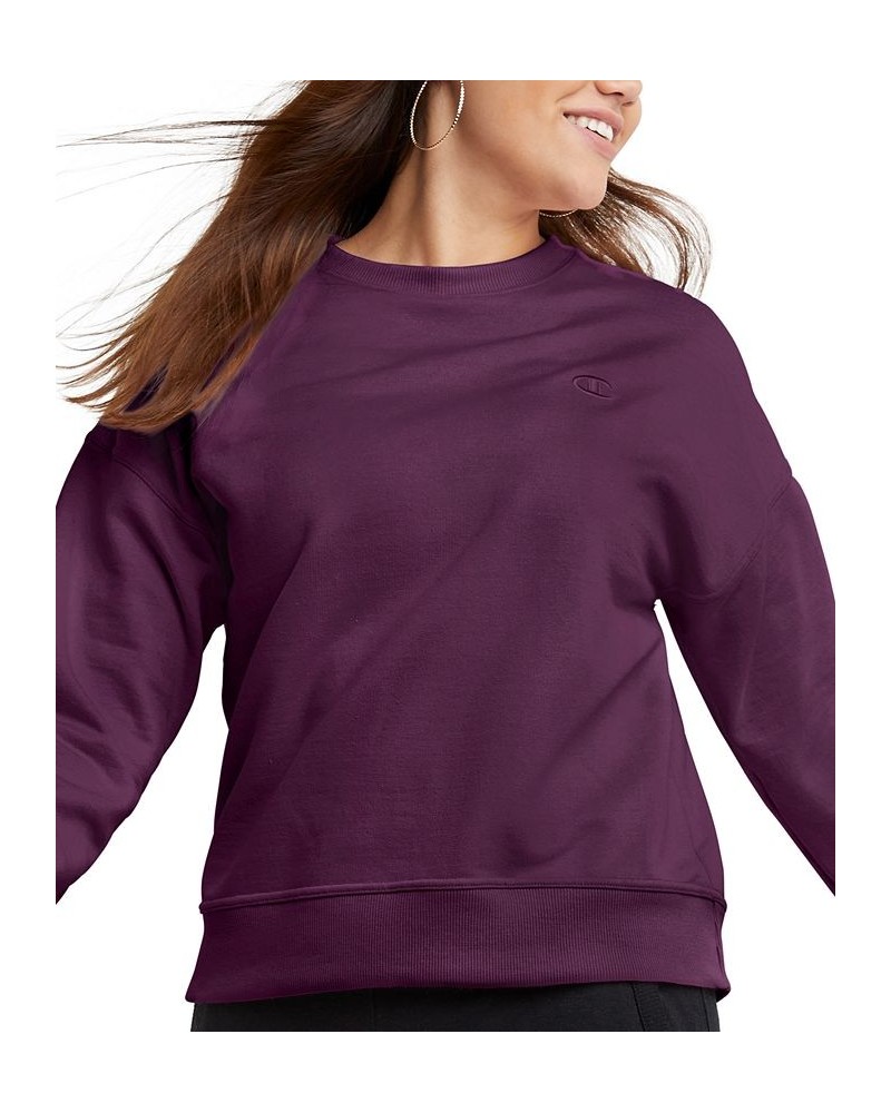 Women's Powerblend Fleece Crewneck Sweatshirt & Sweatpant Joggers Plum Port $16.28 Outfits