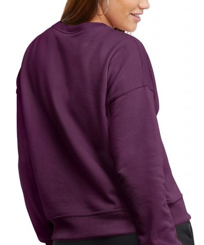 Women's Powerblend Fleece Crewneck Sweatshirt & Sweatpant Joggers Plum Port $16.28 Outfits