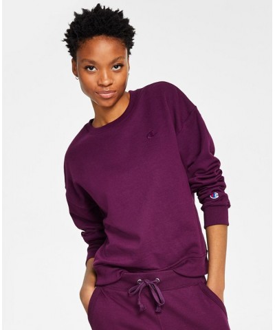 Women's Powerblend Fleece Crewneck Sweatshirt & Sweatpant Joggers Plum Port $16.28 Outfits