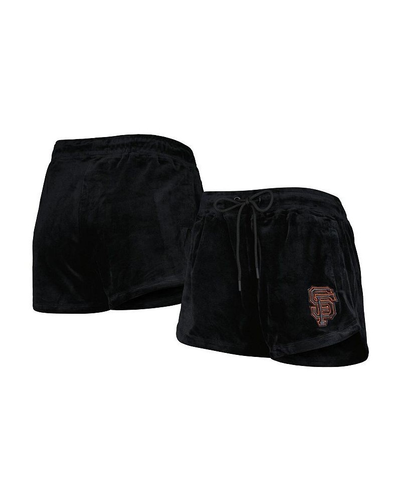 Women's Black San Francisco Giants Classic Velour Lounge Shorts Black $23.65 Shorts