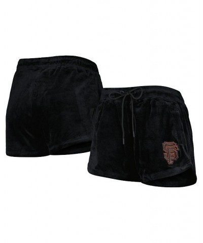 Women's Black San Francisco Giants Classic Velour Lounge Shorts Black $23.65 Shorts