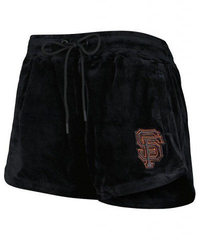 Women's Black San Francisco Giants Classic Velour Lounge Shorts Black $23.65 Shorts