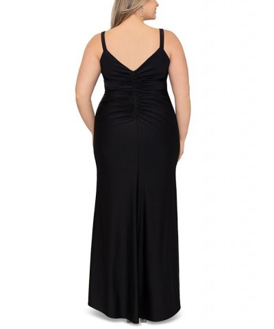 Plus Size V-Neck Sleeveless Fit & Flare Dress Black $128.31 Dresses